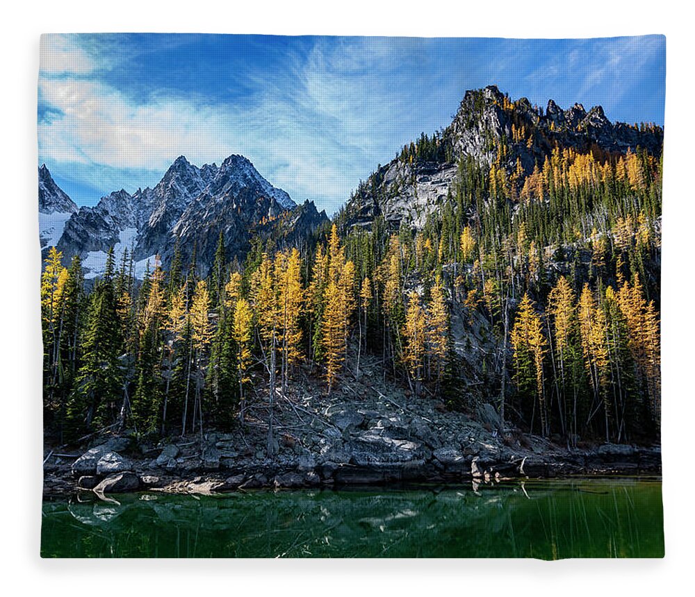 Enchantments Fleece Blanket featuring the photograph The Enchantments - Larches 2 by Pelo Blanco Photo