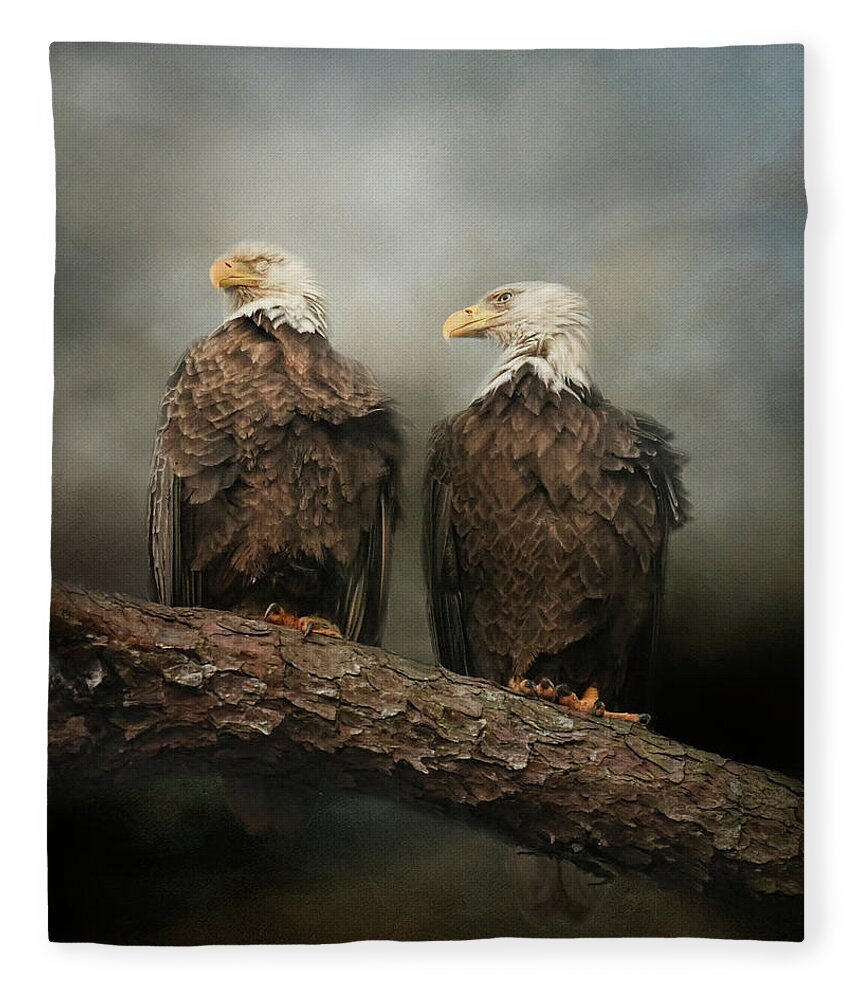 Bald Eagles Fleece Blanket featuring the photograph The End Of The Storm by Jai Johnson