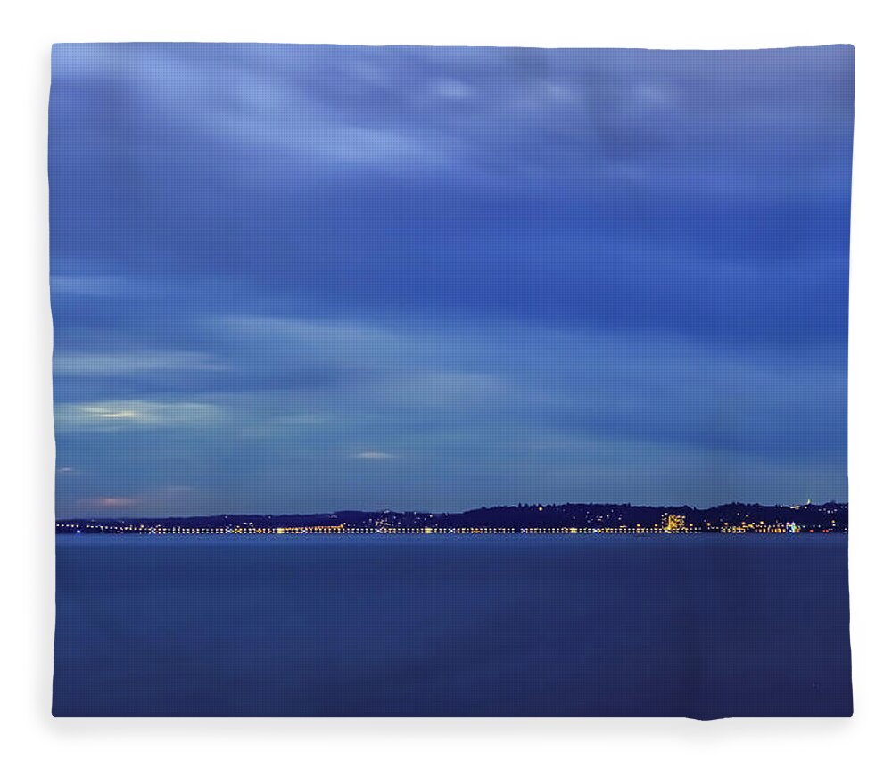 Bridge Fleece Blanket featuring the photograph The Evergreen Point Floating Bridge by Anamar Pictures