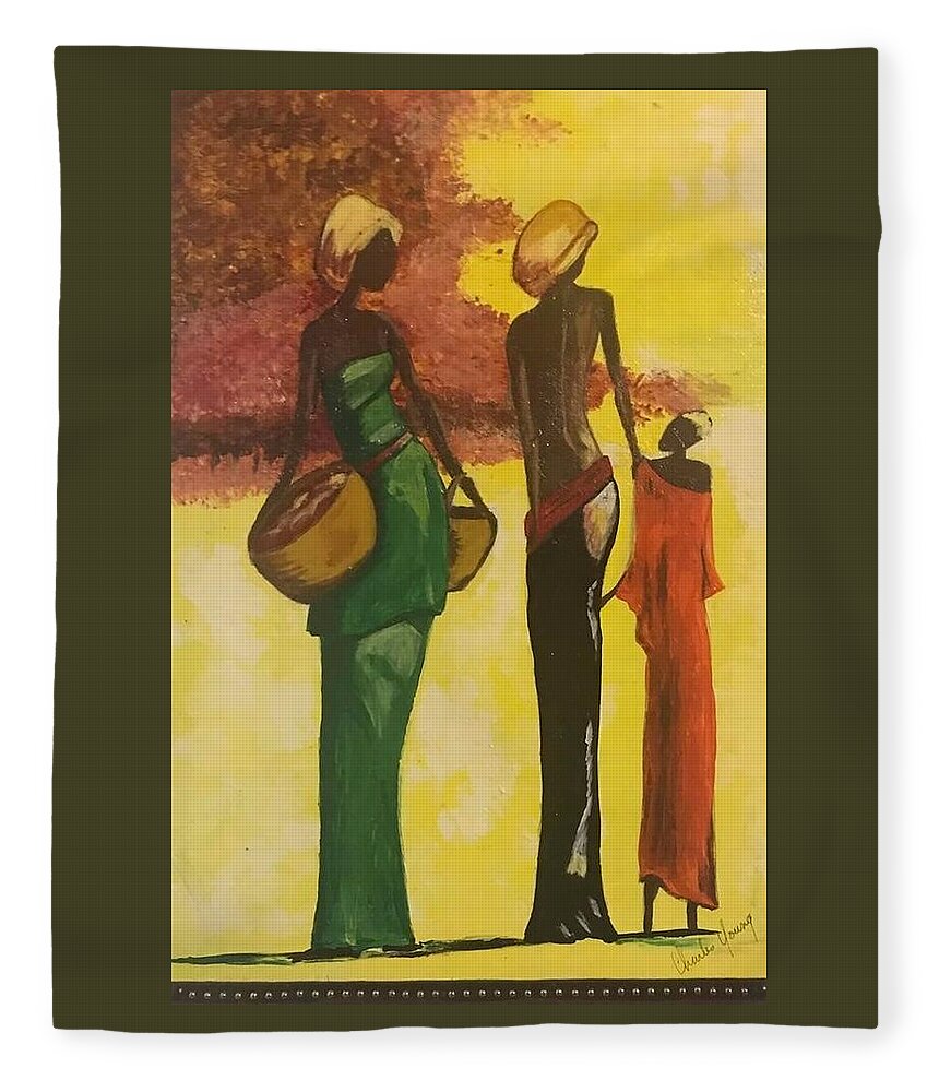  Fleece Blanket featuring the painting The Gathering by Charles Young
