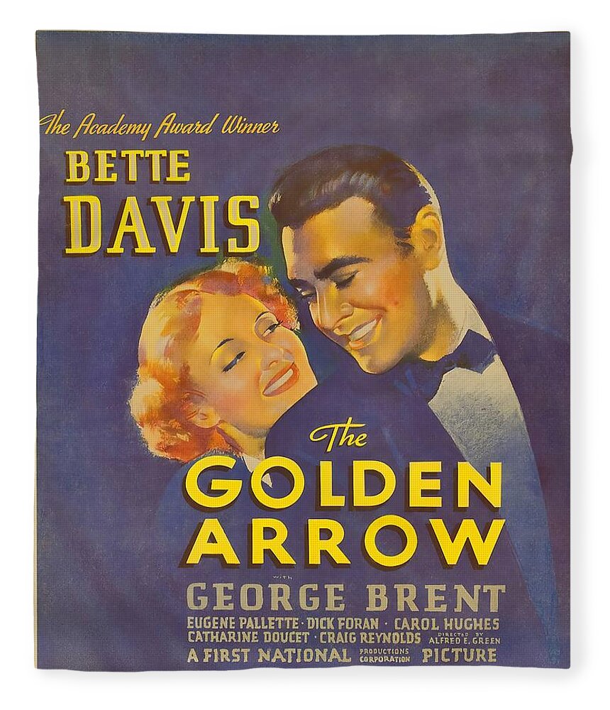 Golden Fleece Blanket featuring the mixed media ''The Golden Arrow'', 1936, movie poster by Stars on Art