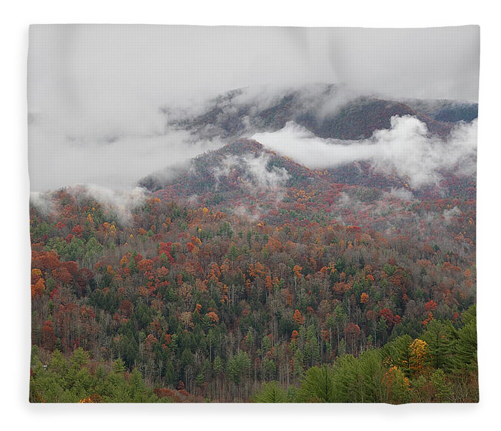Great Smoky Mountains Fleece Blanket featuring the photograph The Great Smoky Mountains in Autumn by William Jobes