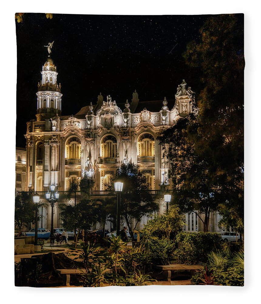 Hotel Inglaterra Fleece Blanket featuring the photograph The Hotel Inglaterra seen from the garden by Micah Offman