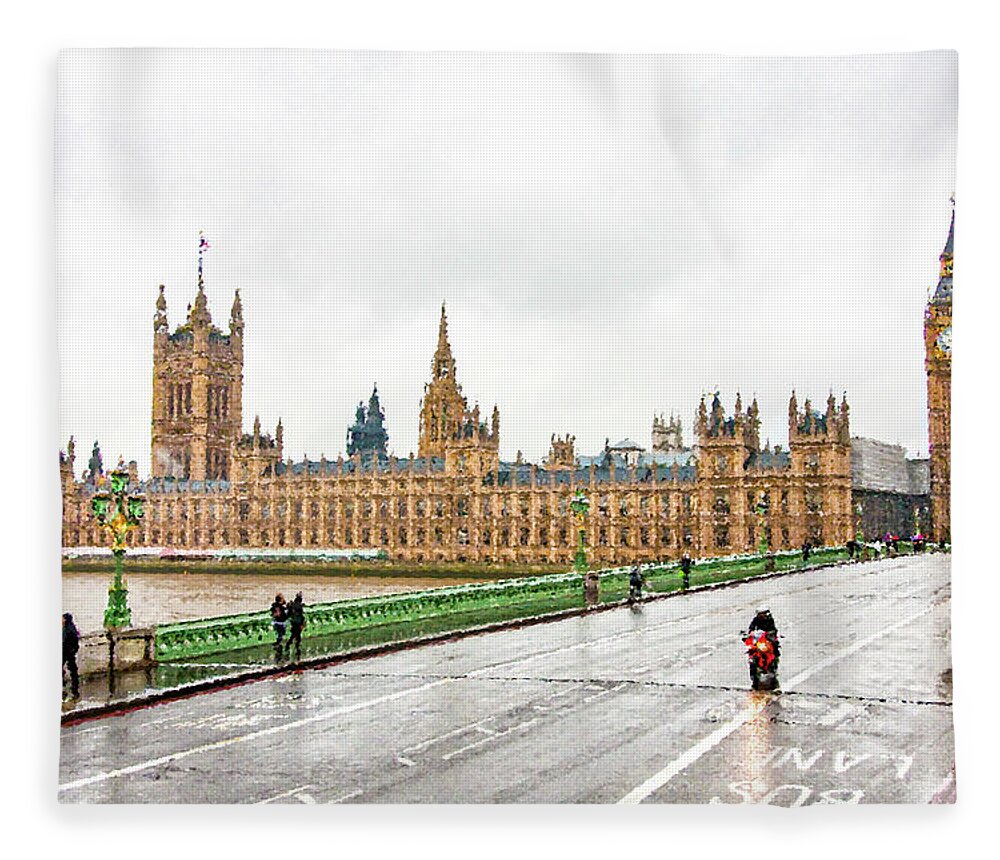 The House Of Parliament Fleece Blanket featuring the digital art The House of Parliament by SnapHappy Photos