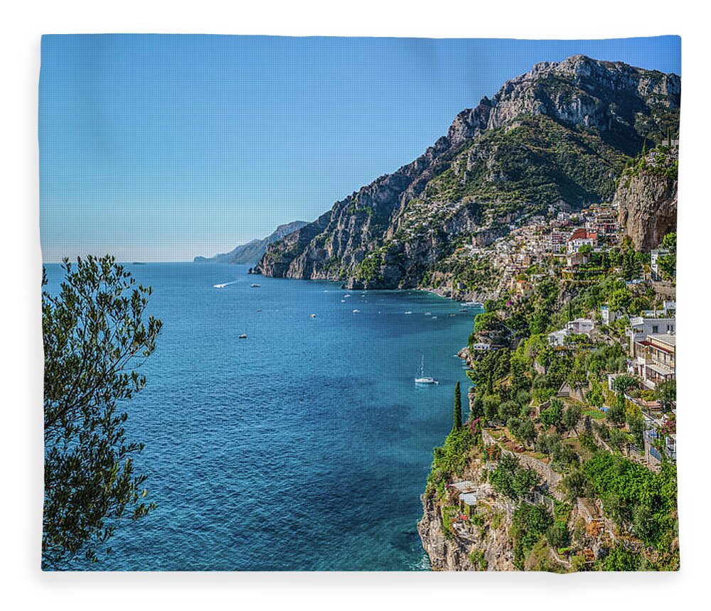 Amalfi Fleece Blanket featuring the photograph The Italian Coast by David Downs
