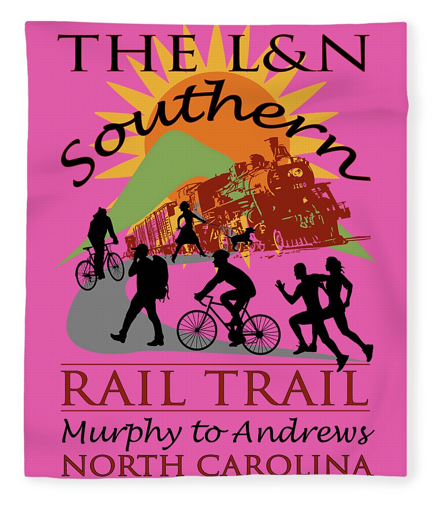 Train Fleece Blanket featuring the digital art The L and N Southern Rail Trail by Debra and Dave Vanderlaan