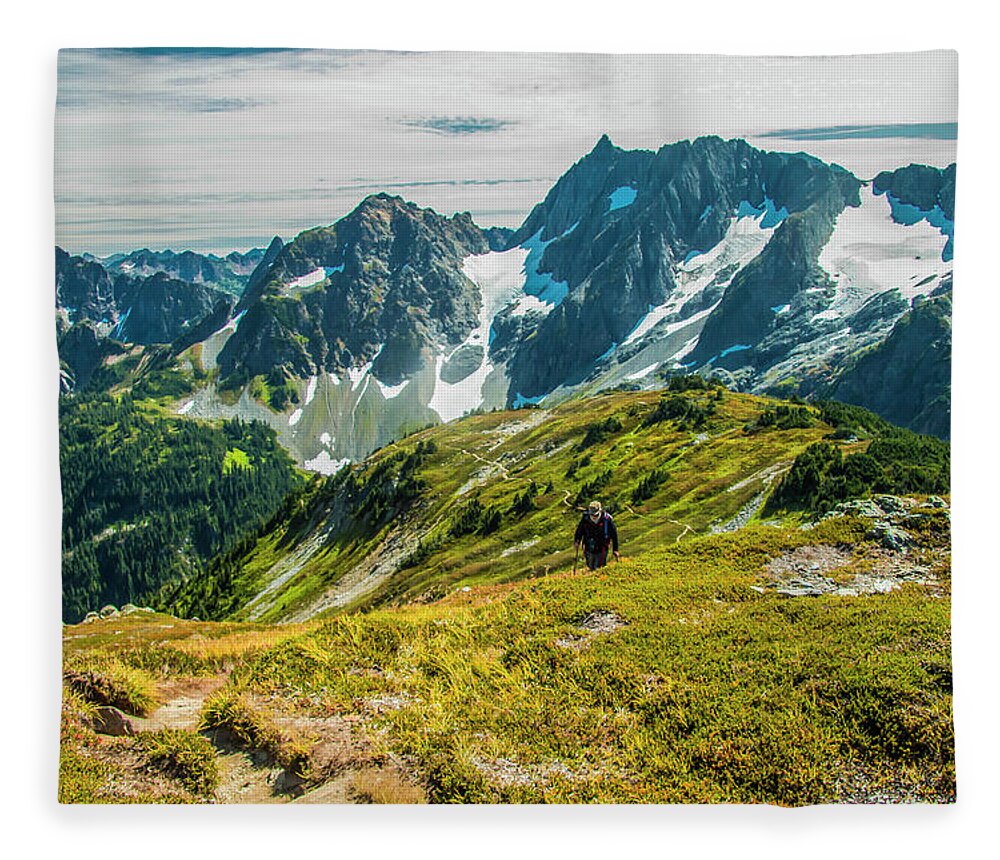 North Cascades Fleece Blanket featuring the photograph The Long and Winding Road by Doug Scrima