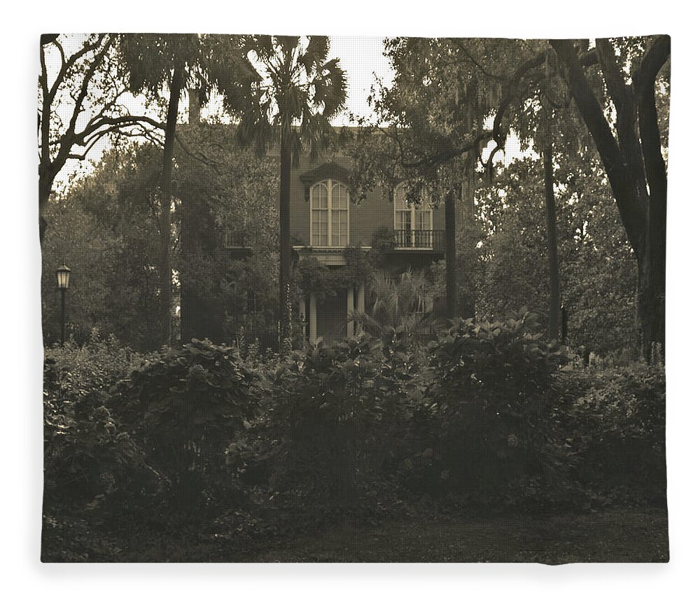 The Mercer House Fleece Blanket featuring the photograph The Mercer House by Theresa Fairchild