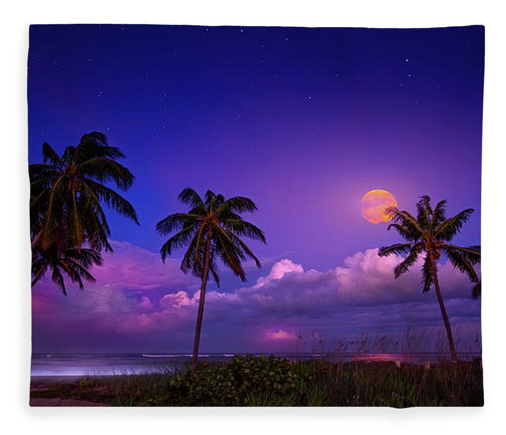Moon Fleece Blanket featuring the photograph The Moon Dancers by Mark Andrew Thomas
