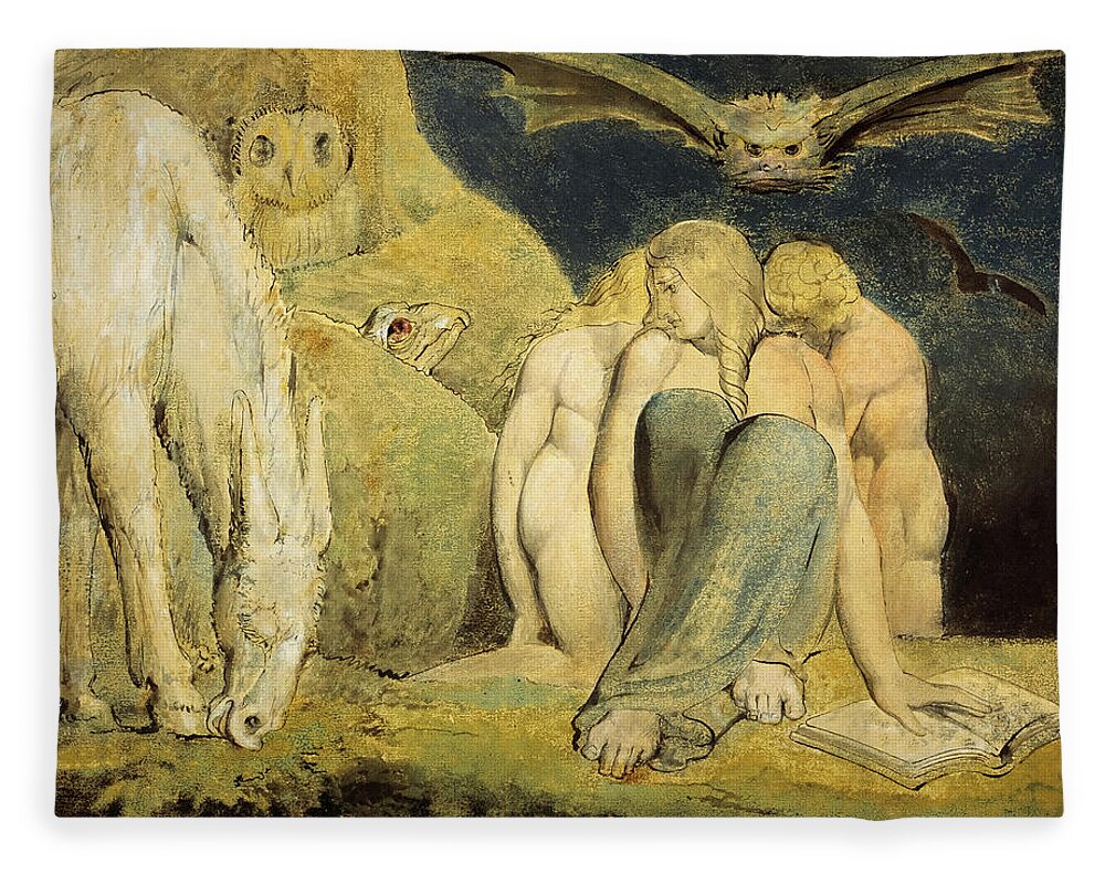 The Night of Enitharmon's Joy Fleece Blanket by William Blake - Pixels