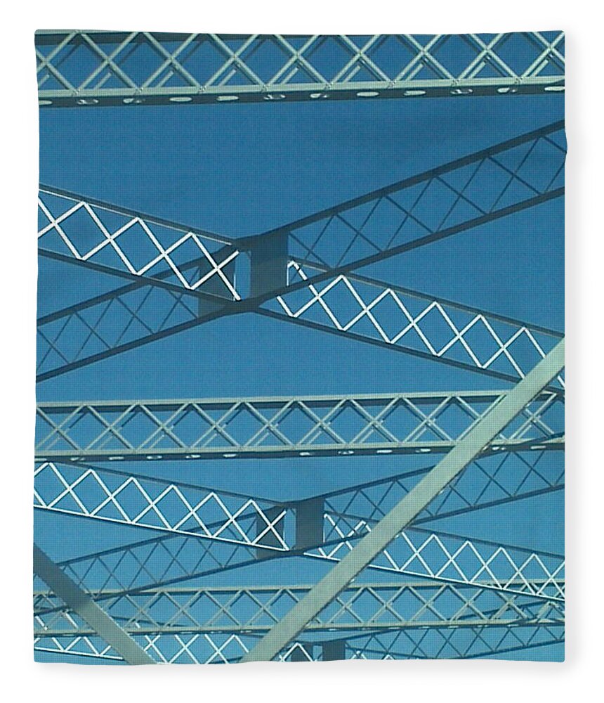 Bridge Fleece Blanket featuring the photograph The Old Tappan Zee Bridge 2014 by Vicki Noble