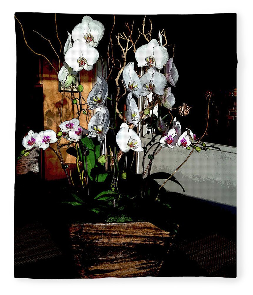 Flowers Fleece Blanket featuring the photograph The Orchids by Lorraine Devon Wilke
