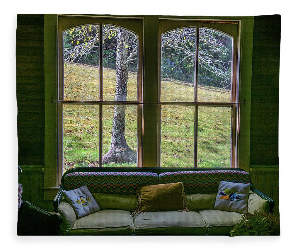 Parlor Fleece Blanket featuring the photograph The Parlor Window by WAZgriffin Digital