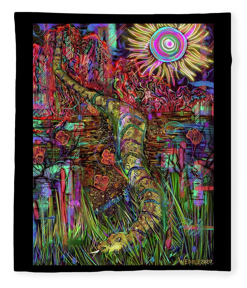 Path Fleece Blanket featuring the digital art The Path by Angela Weddle