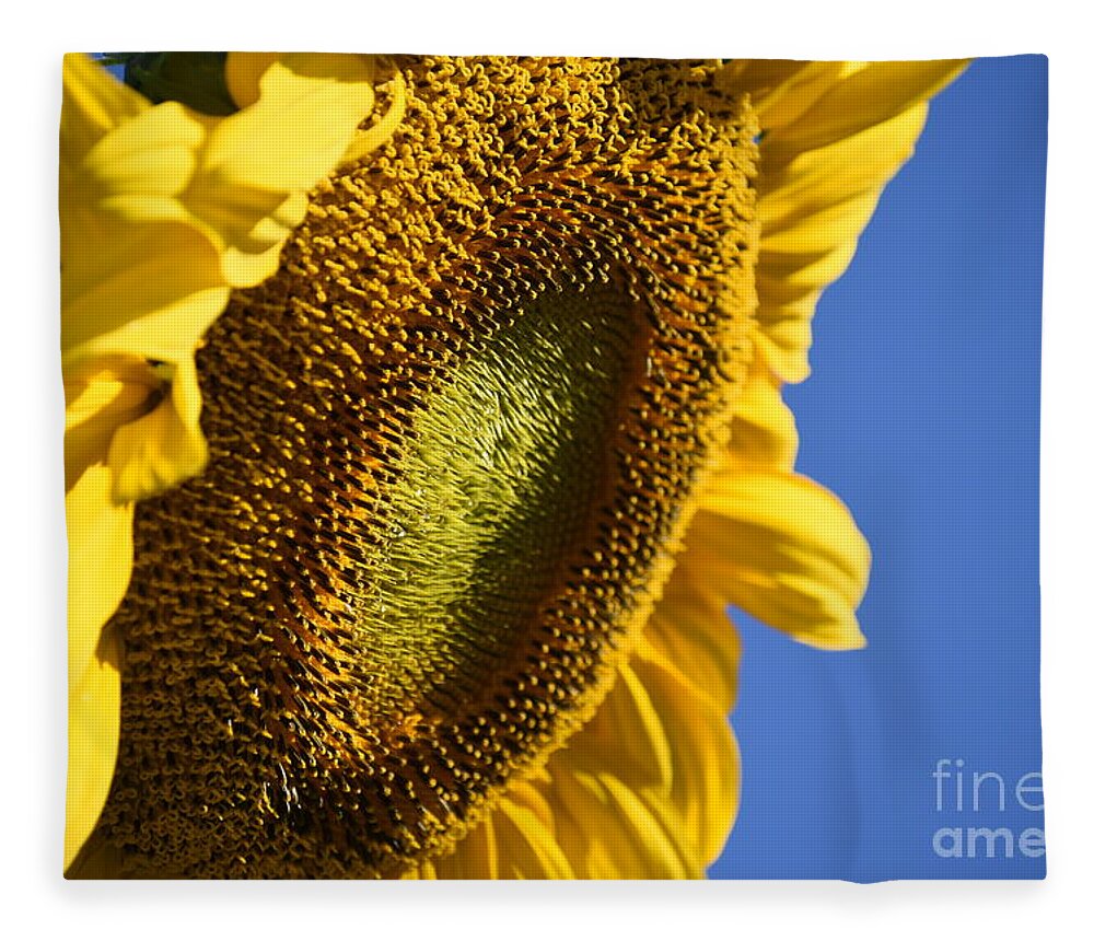 Sunflower Fleece Blanket featuring the digital art The Perfect Sky by Yenni Harrison