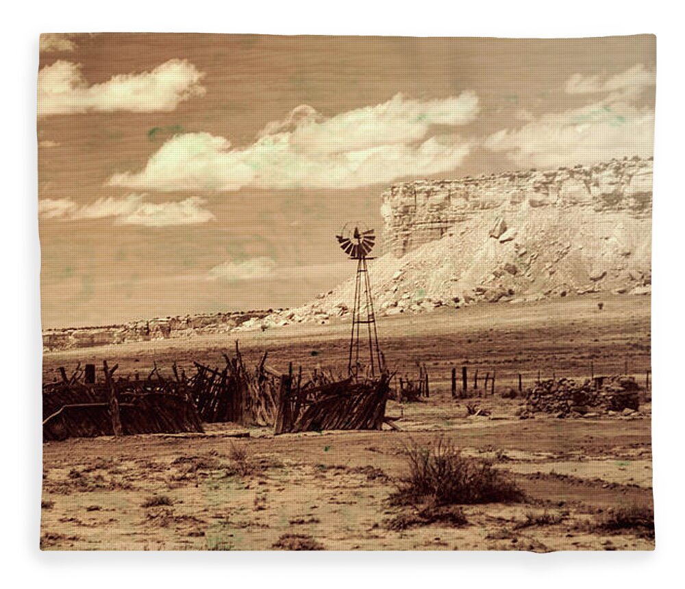 New Mexico Fleece Blanket featuring the photograph The Ranch by Segura Shaw Photography