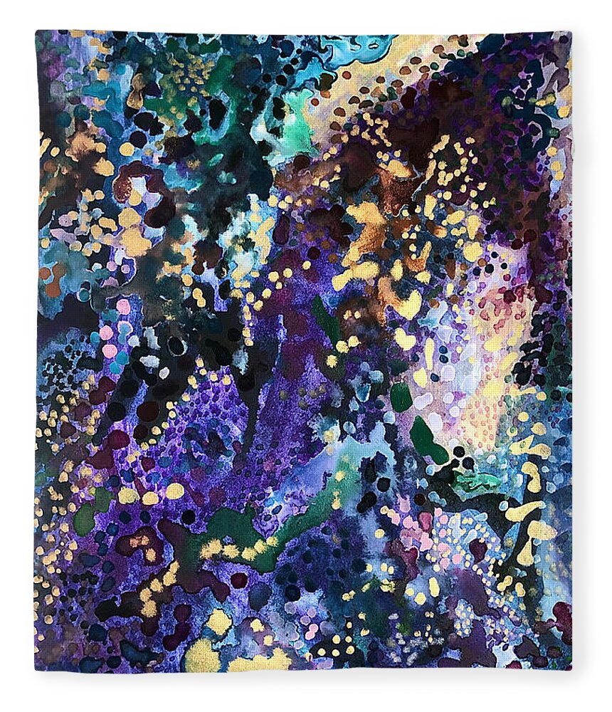  Fleece Blanket featuring the painting The Realm by Polly Castor