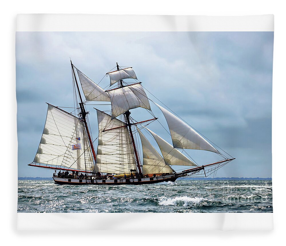 19th Fleece Blanket featuring the photograph All sails out. by Frederic Bourrigaud