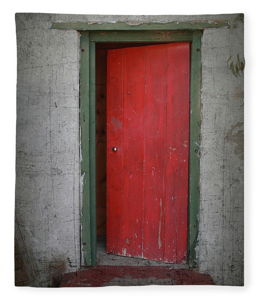 Door Fleece Blanket featuring the photograph The Red Door by Elaine Teague