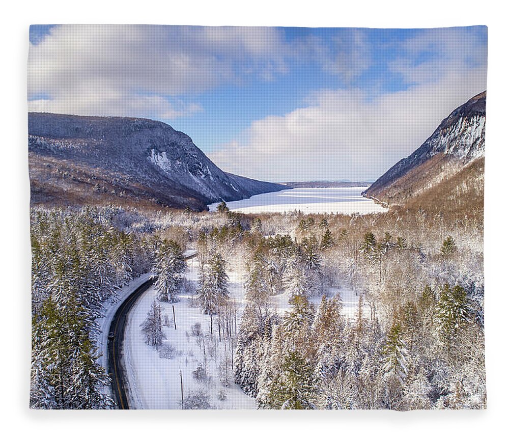 Lake Willoughby Fleece Blanket featuring the photograph The Road To Willoughby by John Rowe
