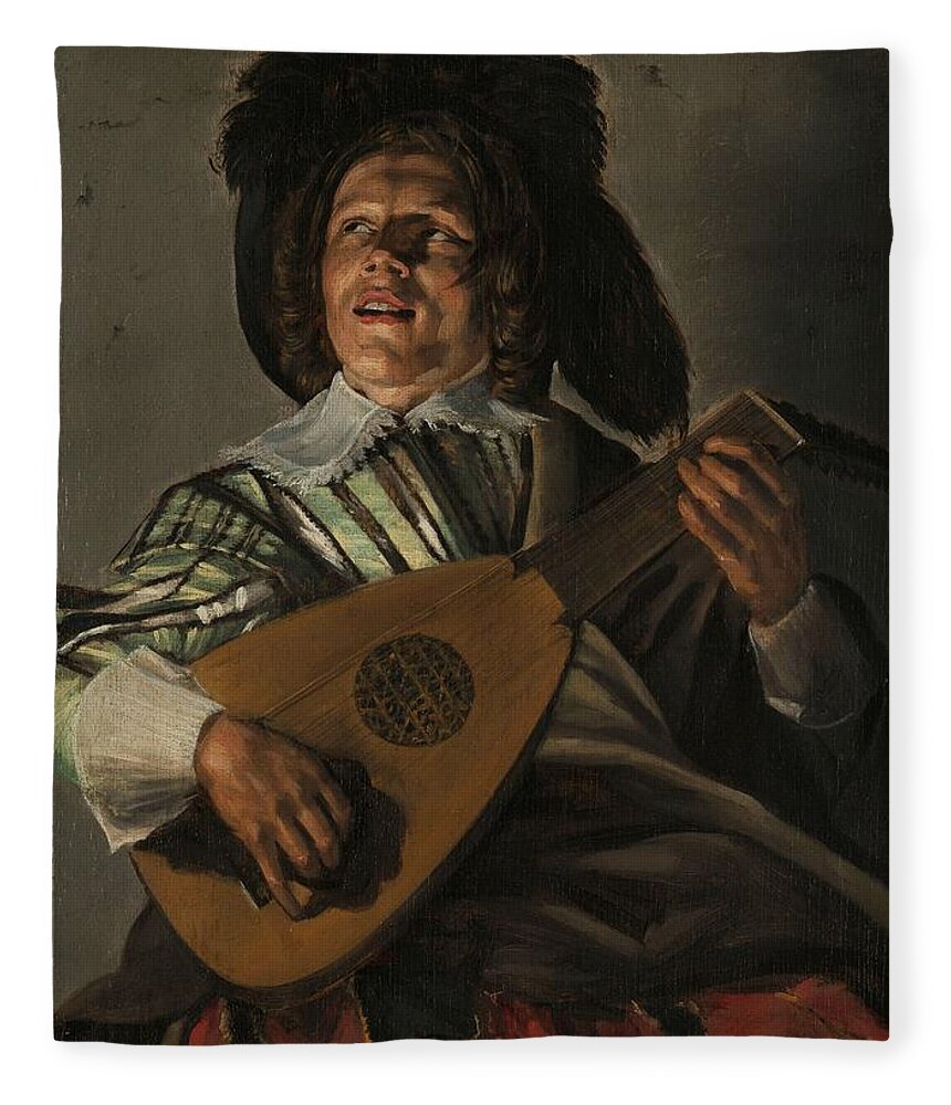 Vintage Fleece Blanket featuring the painting The Serenade, Judith Leyster, 1629 by MotionAge Designs