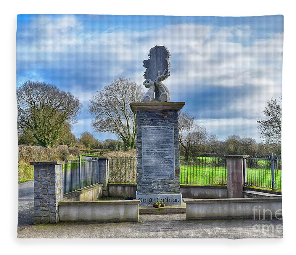 Memorial Fleece Blanket featuring the photograph The Sinnotts Cross Memorial by Joe Cashin