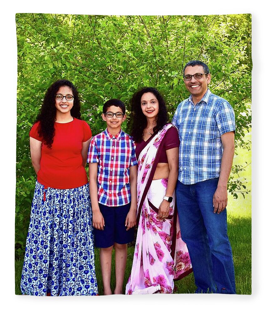 Portrait Fleece Blanket featuring the photograph The Sirsiwal Family by Monika Salvan