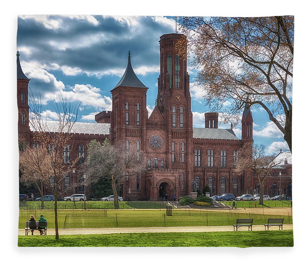 Washington Dc Fleece Blanket featuring the photograph The Smithsonian Castle - Washington DC by Susan Rissi Tregoning