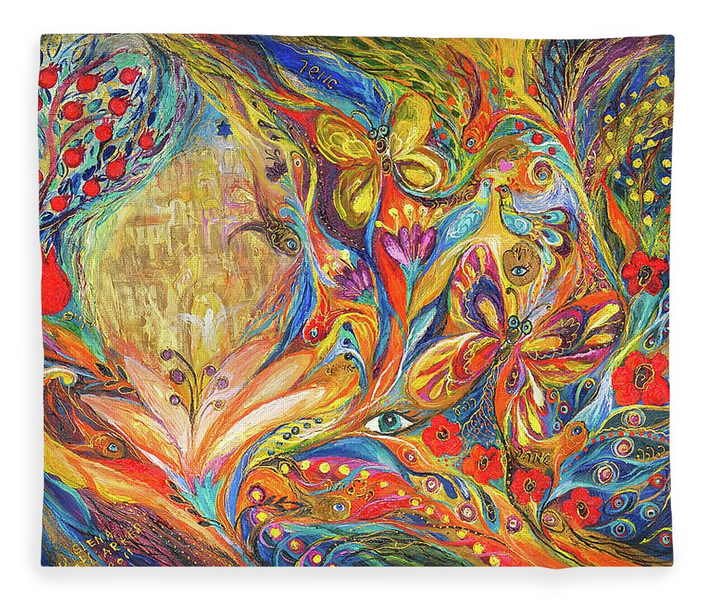 Original Fleece Blanket featuring the painting The Spirit of Jerusalem by Elena Kotliarker