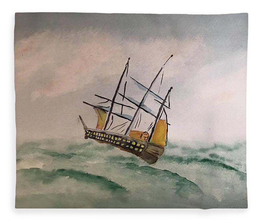  Fleece Blanket featuring the painting The Storm by John Macarthur