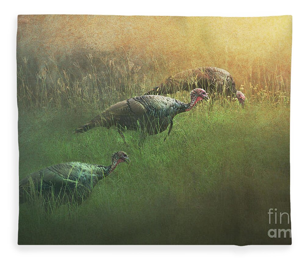 Wild Fleece Blanket featuring the photograph The Sunset Feeding by Marvin Spates