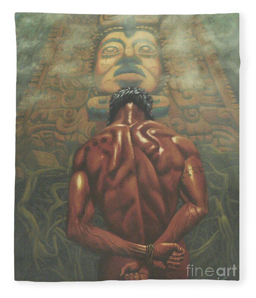 Maya Fleece Blanket featuring the painting The Supplicant by Ken Kvamme