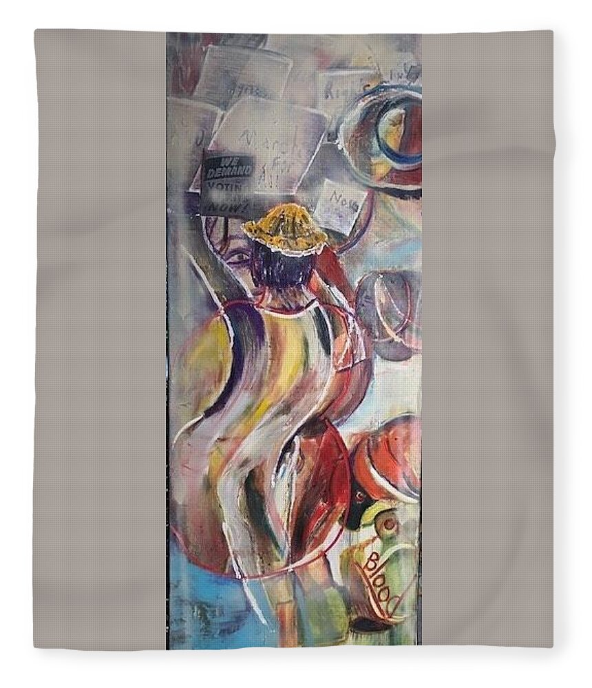 Demonstration Fleece Blanket featuring the painting The Time is Now by Peggy Blood