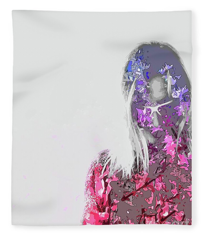 Portrait Fleece Blanket featuring the digital art The True World by Alexandra Vusir
