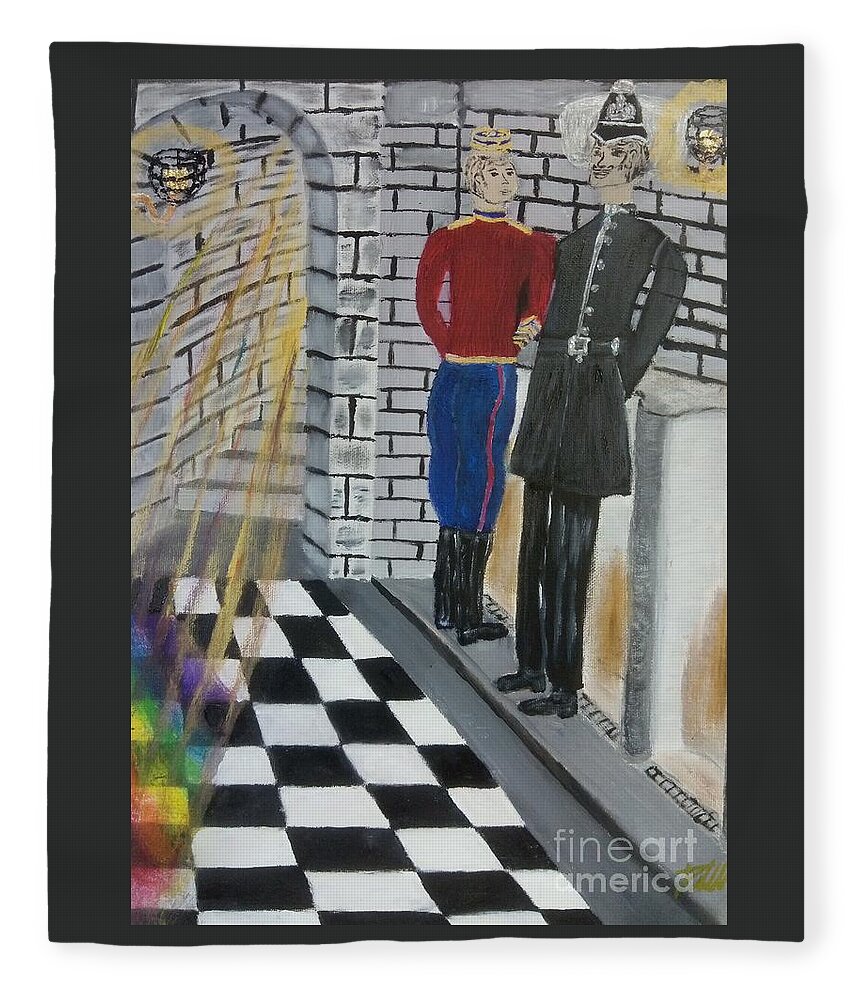 Gay Fleece Blanket featuring the painting The Victorian Gay Scene by David Westwood