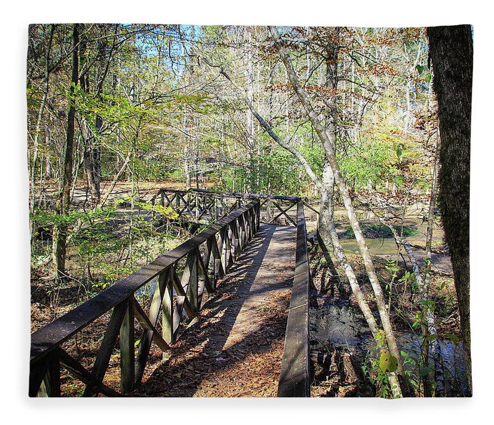 Bridge Fleece Blanket featuring the photograph The Walk by Richie Parks