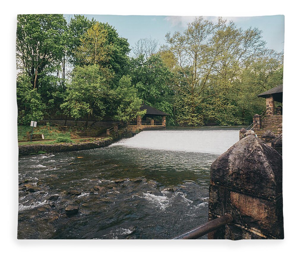 Afternoon Fleece Blanket featuring the photograph The Waterfall At Monocacy Park by Jason Fink