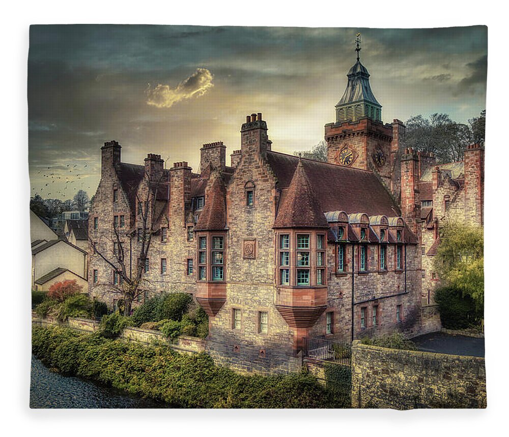 Ancient Fleece Blanket featuring the photograph The Well Court - Dean Village by Micah Offman