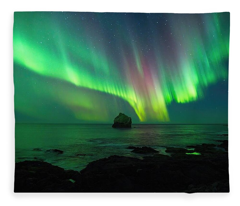 Iceland Fleece Blanket featuring the photograph The Night Whale by Christopher Mathews