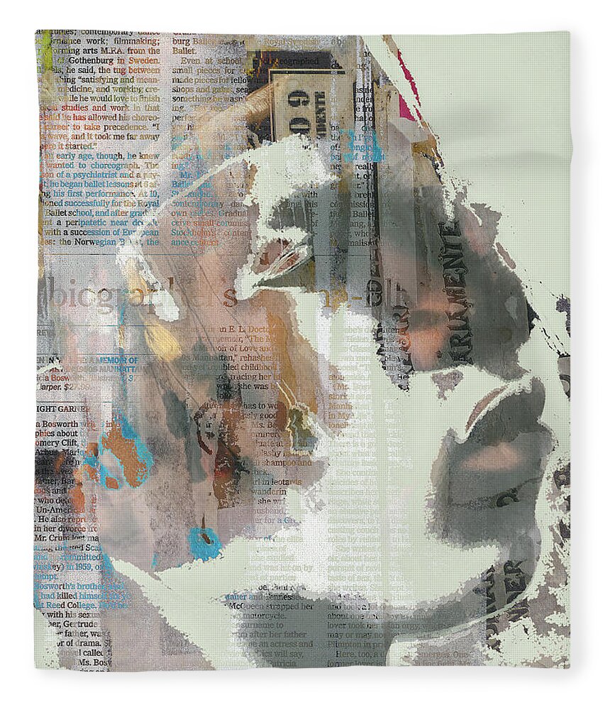 Digitalart Fleece Blanket featuring the digital art The young african man by Gabi Hampe