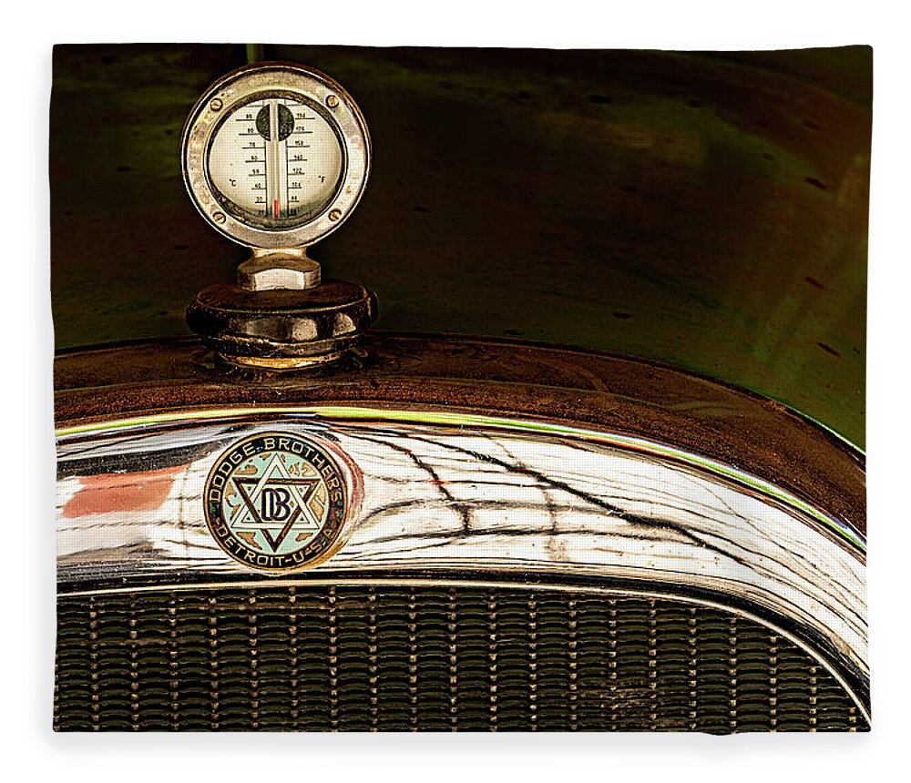  Fleece Blanket featuring the photograph Thermometer Hood Ornament by Al Judge