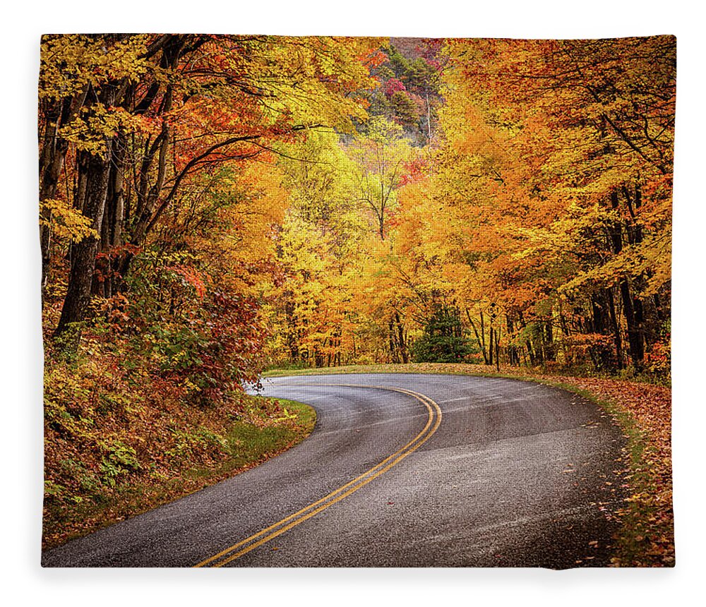 2022 Fleece Blanket featuring the photograph Leaf Tunnel on BRP by Charles Hite