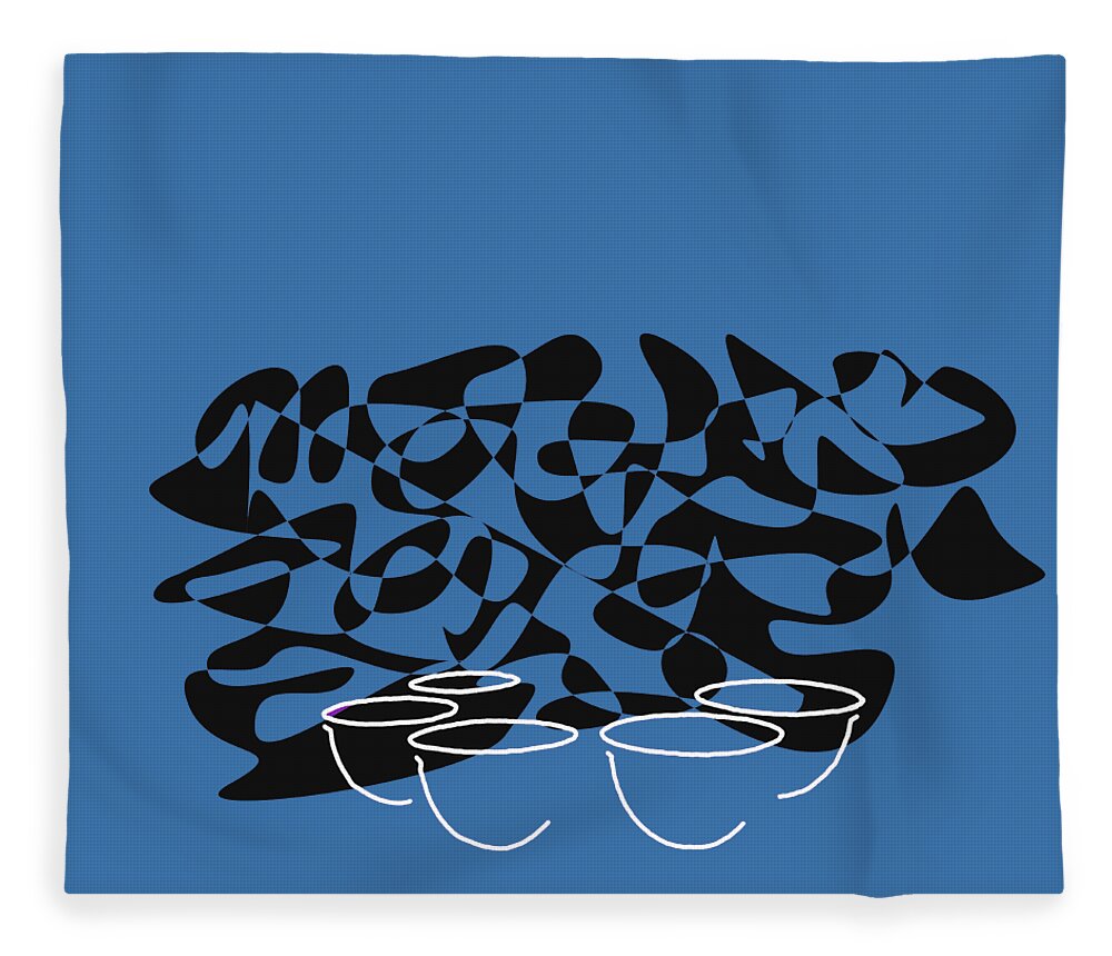 Timpani Teacher Fleece Blanket featuring the digital art Timpani in Blue by David Bridburg