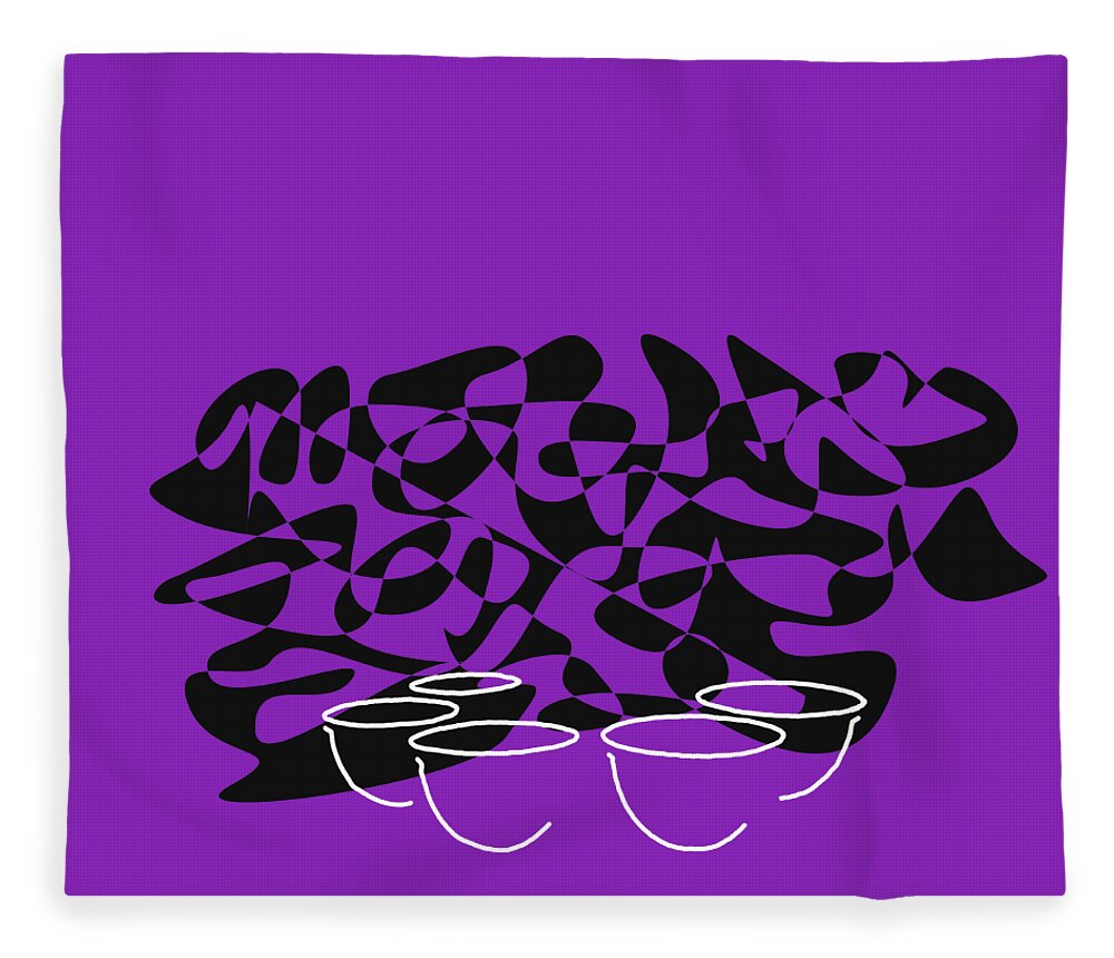 Timpani Teacher Fleece Blanket featuring the digital art Timpani in Purple by David Bridburg