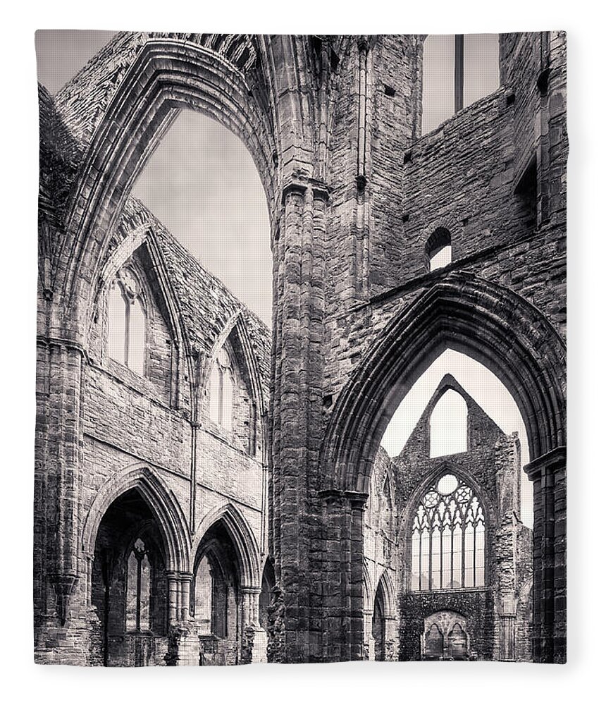 Tintern Abbey Fleece Blanket featuring the photograph Tintern Abbey, Wye Valley, Wales by Peter Boehringer