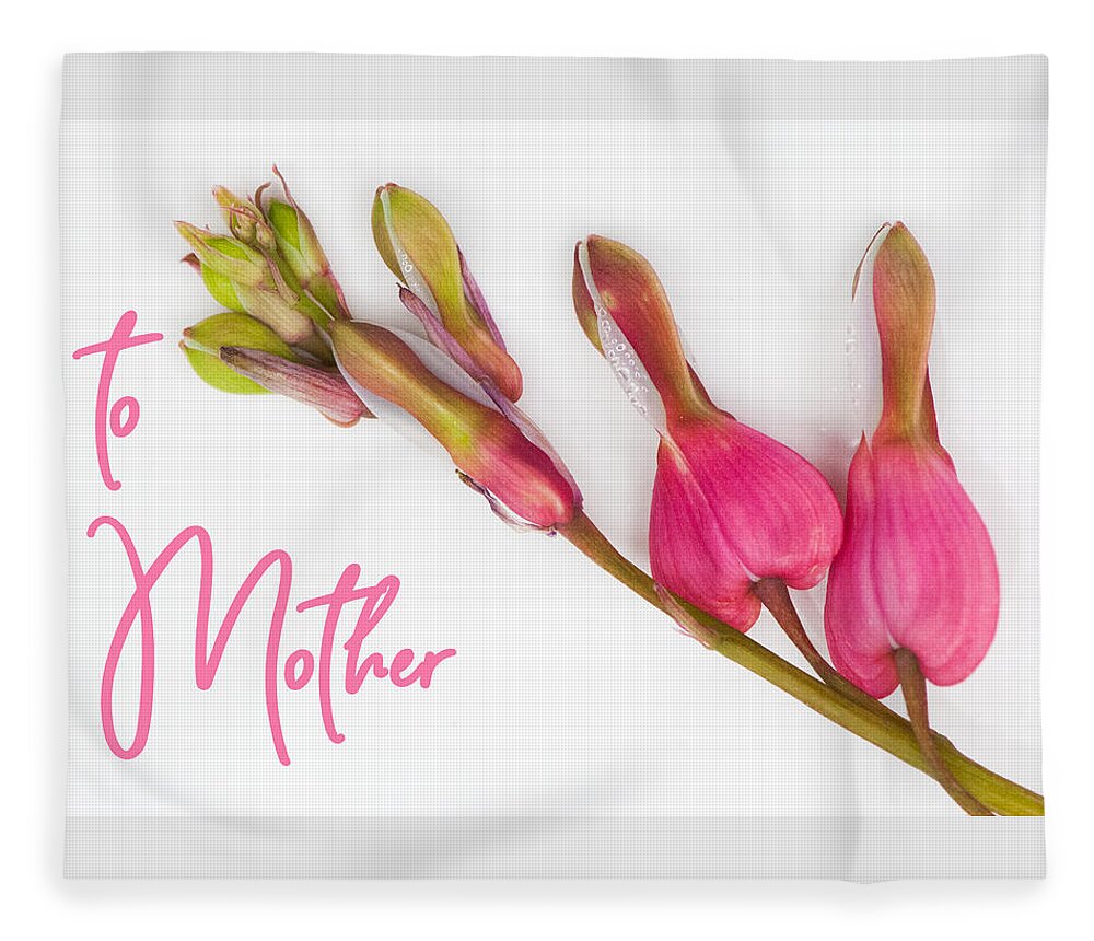 Bleeding Heart Fleece Blanket featuring the mixed media To Mother by Moira Law