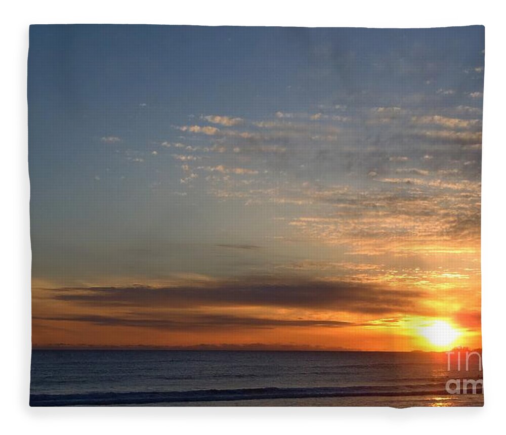 Sunset Fleece Blanket featuring the photograph Tofino Lustre by Kimberly Furey