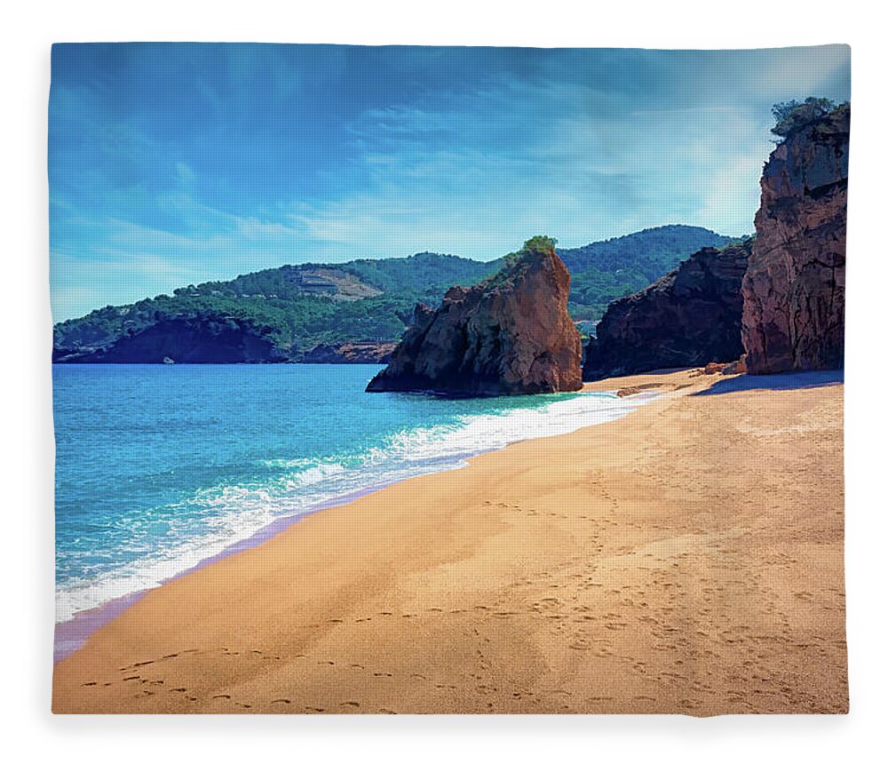 Begur Fleece Blanket featuring the photograph Tour of the coast of Begur on the Costa Brava - 9 by Jordi Carrio Jamila