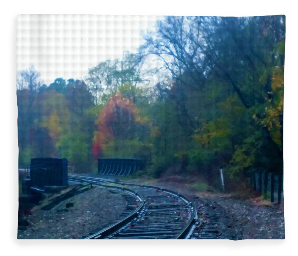  Fleece Blanket featuring the photograph Towners Woods Tracks by Brad Nellis