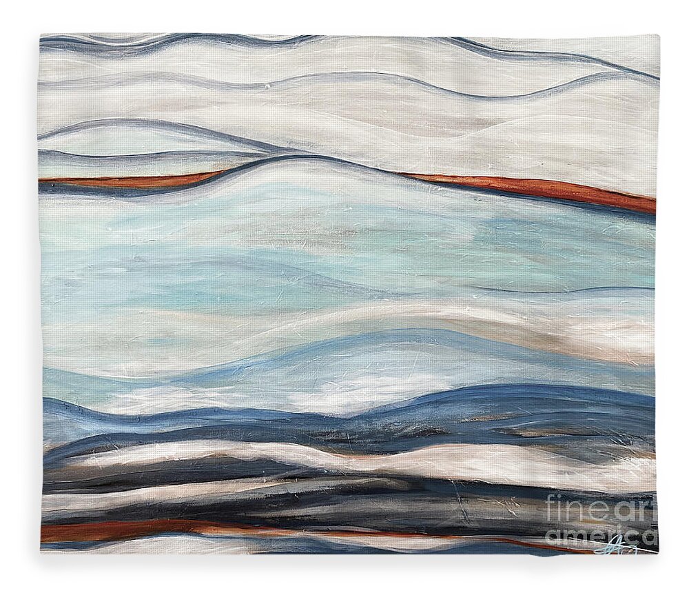 Water Fleece Blanket featuring the painting Tranquil by Pamela Schwartz